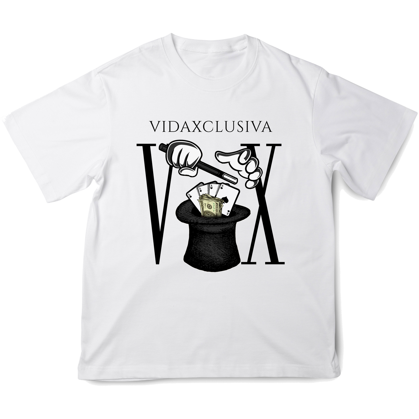 Vida Xclusiva White T-Shirt - Four of a Kind Aces